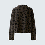 OUI Leopard Print Jumper in Dark Brown/Grey-Black