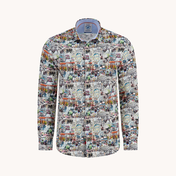A FISH NAMED FRED Sketch Shirt in Multi