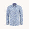 A FISH NAMED FRED Flower Lines Shirt in Cobalt