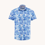 A FISH NAMED FRED Short Sleeve Island Shirt in Cobalt