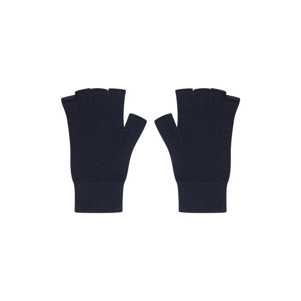 JUMPER 1234 Cashmere Fingerless Gloves in Navy
