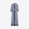 VILAGALLO Ikat Print and Palm Trees Dress in Blue