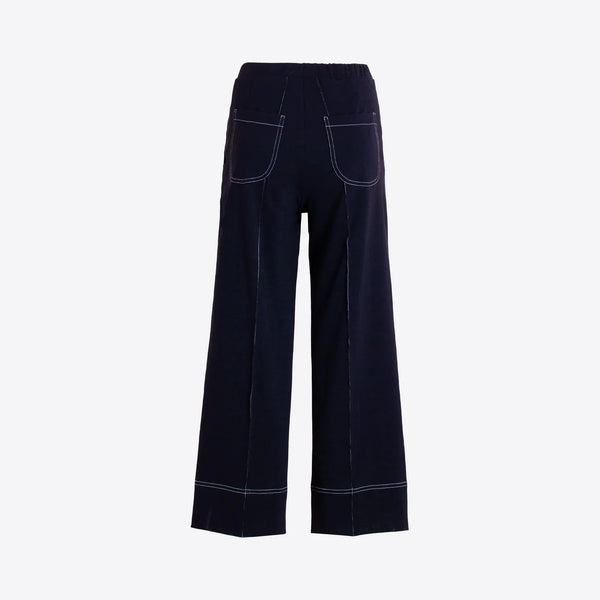 VILAGALLO Wide Leg Trousers in Navy