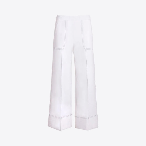 VILAGALLO Wide Leg Trousers in White