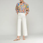 VILAGALLO Wide Leg Trousers in White