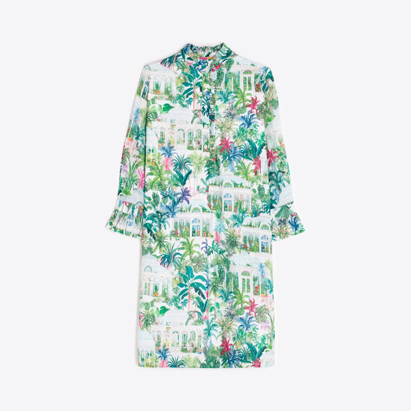 VILAGALLO Greenhouse Short Dress in Green