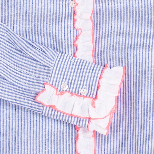 VILAGALLO Pia Stripe Shirt in Blue