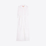 VILAGALLO Broderie Fringe Dress in White