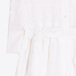 VILAGALLO Broderie Fringe Dress in White
