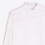 VILAGALLO Broderie Fringe Shirt in White