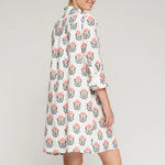 VILAGALLO Indian Flower Dress in White