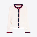 VILAGALLO Frilled Edge Jacket in Cream