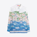 VILAGALLO Puerto Banas Print Shirt in Blue