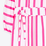 VILAGALLO Alejandra Stripe Dress in Pink