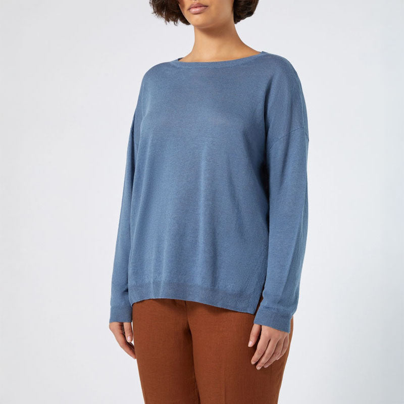 PERSONA BY MARINA RINALDI Mosella Sweater in Light Blue