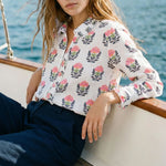 VILAGALLO Indian Flower Shirt in White