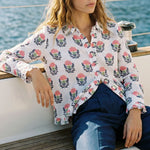 VILAGALLO Indian Flower Shirt in White