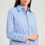 VILAGALLO Contrast Trim Shirt in Blue
