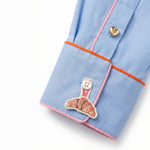 VILAGALLO Contrast Trim Shirt in Blue