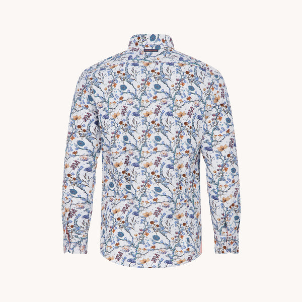 A FISH NAMED FRED Blossom Print Shirt in Off White