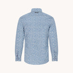 A FISH NAMED FRED Sea Pattern Shirt in Off White/Blue