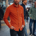 A FISH NAMED FRED Corduroy Shirt in Cognac