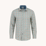 A FISH NAMED FRED Round Dot Print Shirt in Off White/Multi