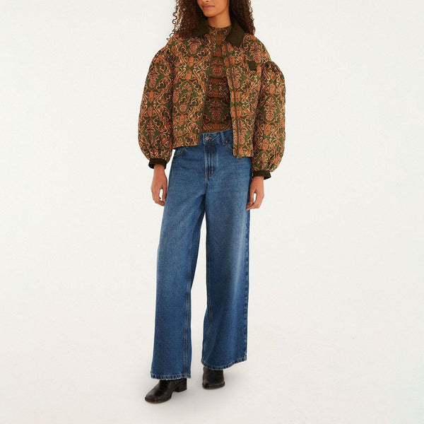 BARBOUR Barbour X Farm Rio Luisa Quilted Jacket in Green