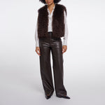 RINO & PELLE Sensy Hairy Gilet in Coffee Roast