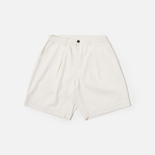 UNIVERSAL WORKS Pleated Track Short in Ecru
