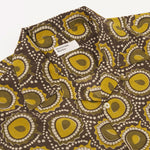 UNIVERSAL WORKS Camp Cape Block Print Shirt in Olive