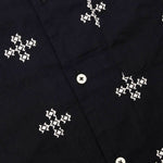 UNIVERSAL WORKS Camp Embroidered Diamond Shirt in Black