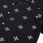 UNIVERSAL WORKS Camp Embroidered Diamond Shirt in Black