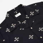 UNIVERSAL WORKS Camp Embroidered Diamond Shirt in Black