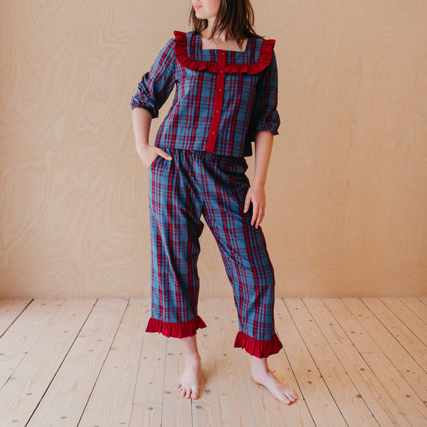 TBCO. Cotton Pyjamas in Navy Tartan