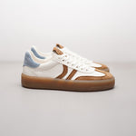 KENNEL & SCHMENGER Box Suede Sneakers in Caramel/Butter/Sky