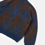 UNIVERSAL WORKS David Alpaca Argyle Cardigan in Navy