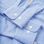 UNIVERSAL WORKS Square Pocket Brushed Flannel Shirt in Blue