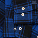 UNIVERSAL WORKS Lazy Day Patchwork Check Shirt in Blue