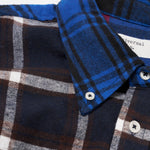 UNIVERSAL WORKS Lazy Day Patchwork Check Shirt in Blue