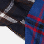 UNIVERSAL WORKS Lazy Day Patchwork Check Shirt in Blue