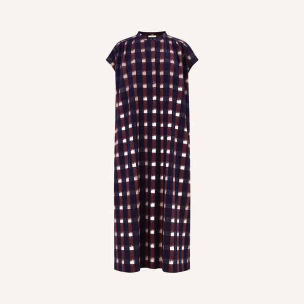 BY-BAR Nana Ikat Dress in Wine Ikat Print