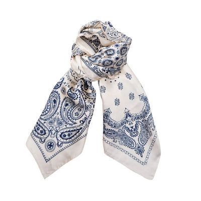 BLACK COLOUR Paisley Mini Scarf in Blue