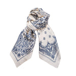 BLACK COLOUR Paisley Mini Scarf in Blue