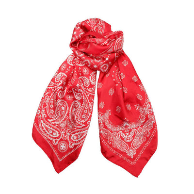 BLACK COLOUR Paisley Mini Scarf in Red