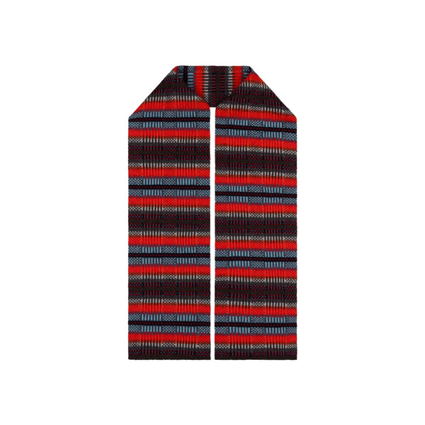 QUINTON & CHADWICK Modern Tartan Scarf in Winter Beach
