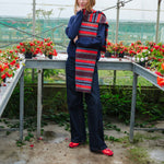 QUINTON & CHADWICK Modern Tartan Scarf in Winter Beach