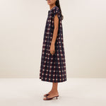 BY-BAR Nana Ikat Dress in Wine Ikat Print