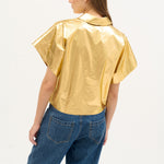 BEATRIZ FUREST Rebeca Short Sleeve Shirt in Gold