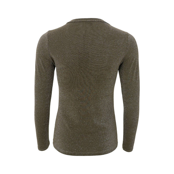 BLACK COLOUR BCFaye Lurex Long Sleeve Top in Hunter Green